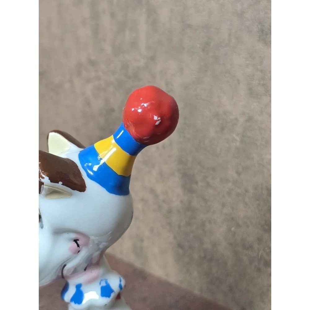 Vintage EDASA Brazil Ceramic Clown Dog Figurine, Mid-Century Whimsical 4.5